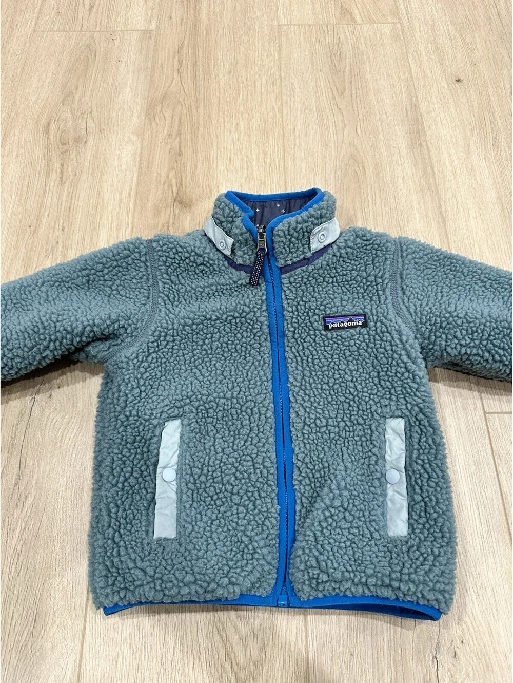 Patagonia Reversible Tribbles Jacket Toddler Boy Sherpa Puffer Coat 3T